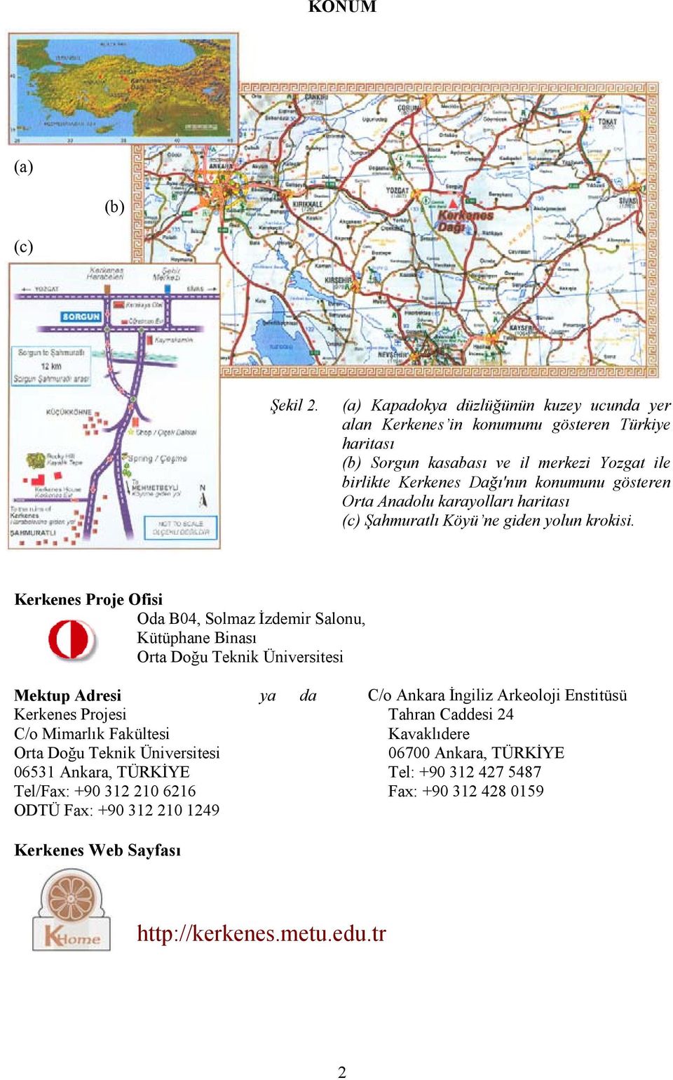 Orta Anadolu karayolları haritası (c) Şahmuratlı Köyü ne giden yolun krokisi.