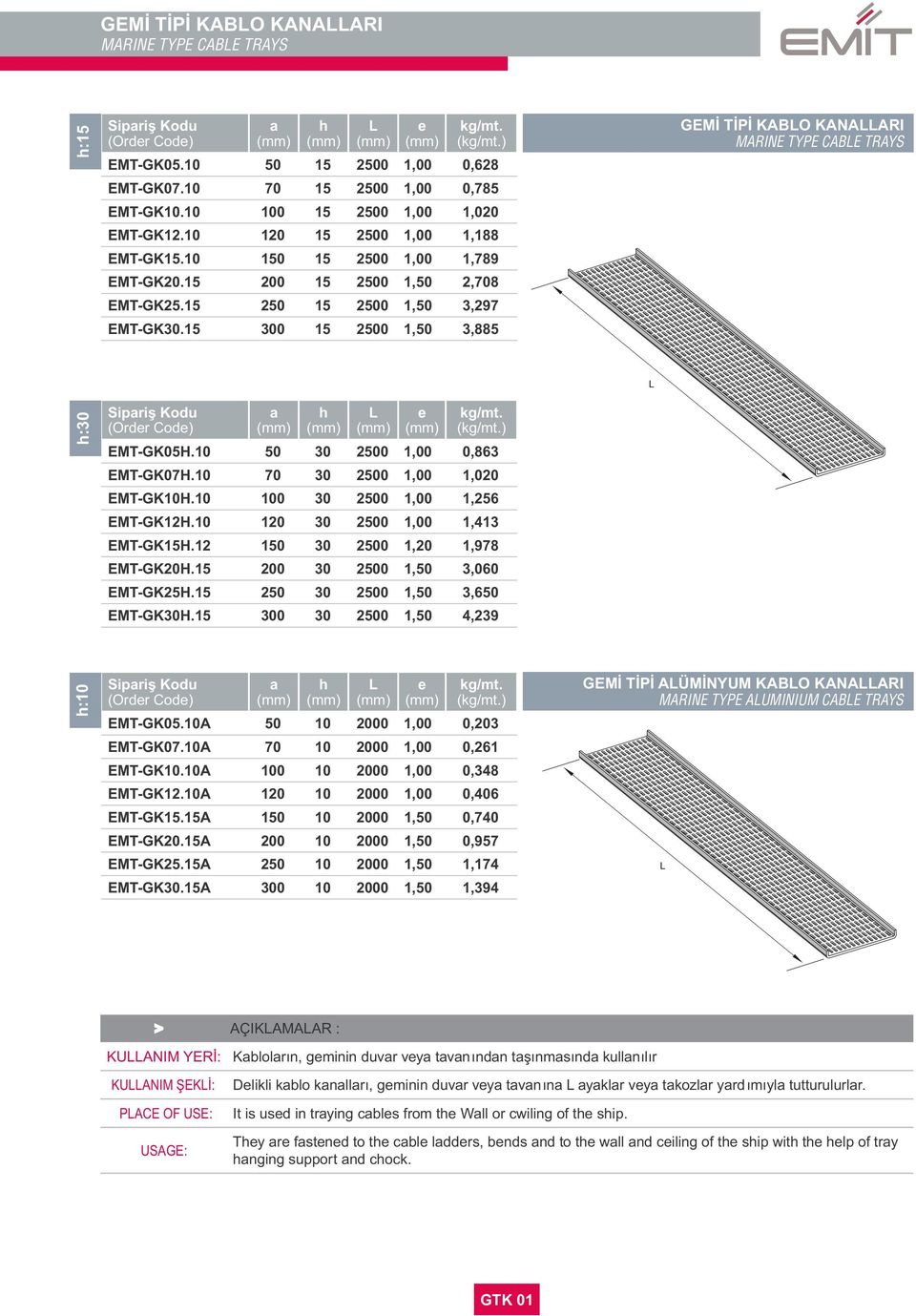 10 100 30 1,256 EMT-GK12H.10 120 30 1,413 EMT-GK15H.12 1 30 1,20 1,978 EMT-GK20H.15 200 30 3,060 EMT-GK25H.15 2 30 3,6 EMT-GK30H.15 300 30 4,239 () EMT-GK05.10A 10 0,203 EMT-GK07.