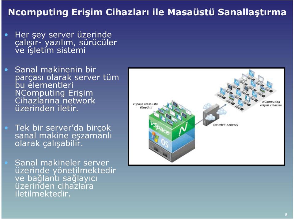 Erişim Cihazlarına network üzerinden iletir.