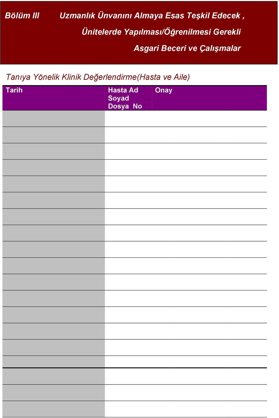 Uzmanlık Ünvanını Almaya Esas Teşkil