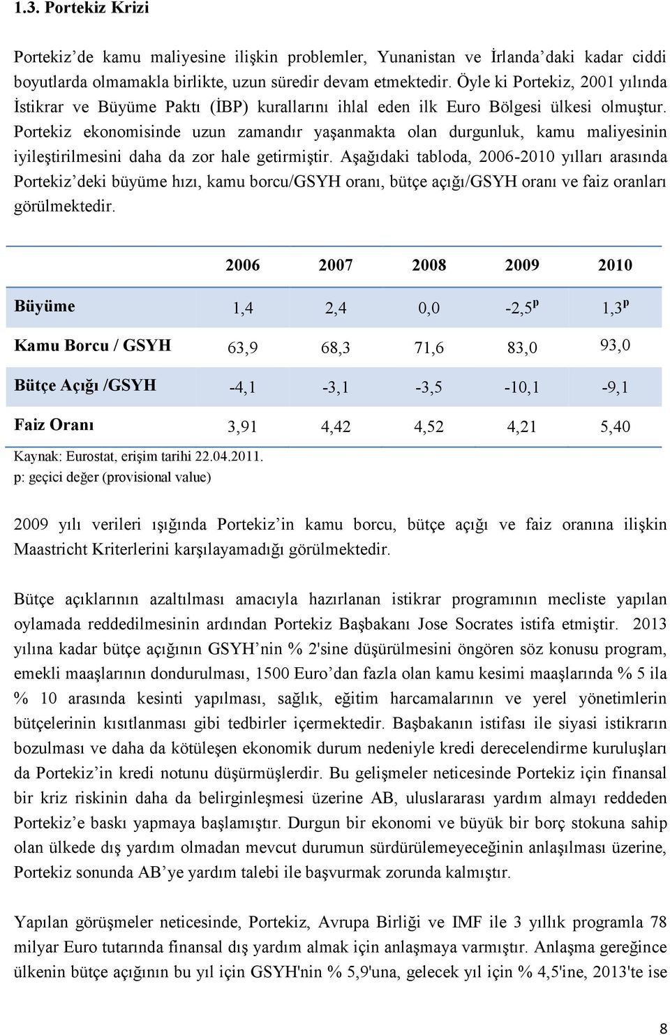 Portekiz ekonomisinde uzun zamandır yaşanmakta olan durgunluk, kamu maliyesinin iyileştirilmesini daha da zor hale getirmiştir.