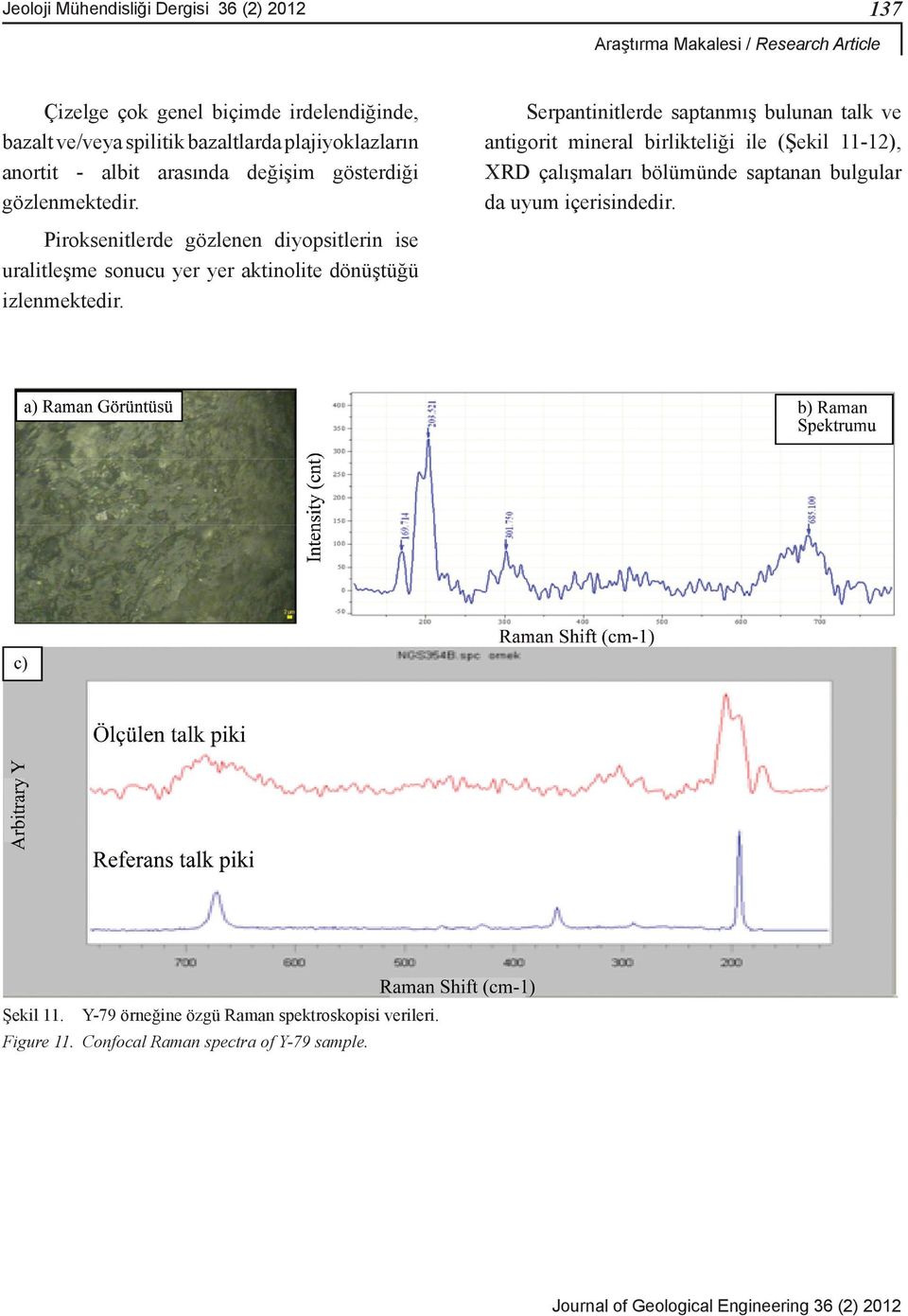 Serpantinitlerde saptanmış bulunan talk ve antigorit mineral birlikteliği ile (Şekil 11-12), XRD çalışmaları bölümünde saptanan bulgular da uyum