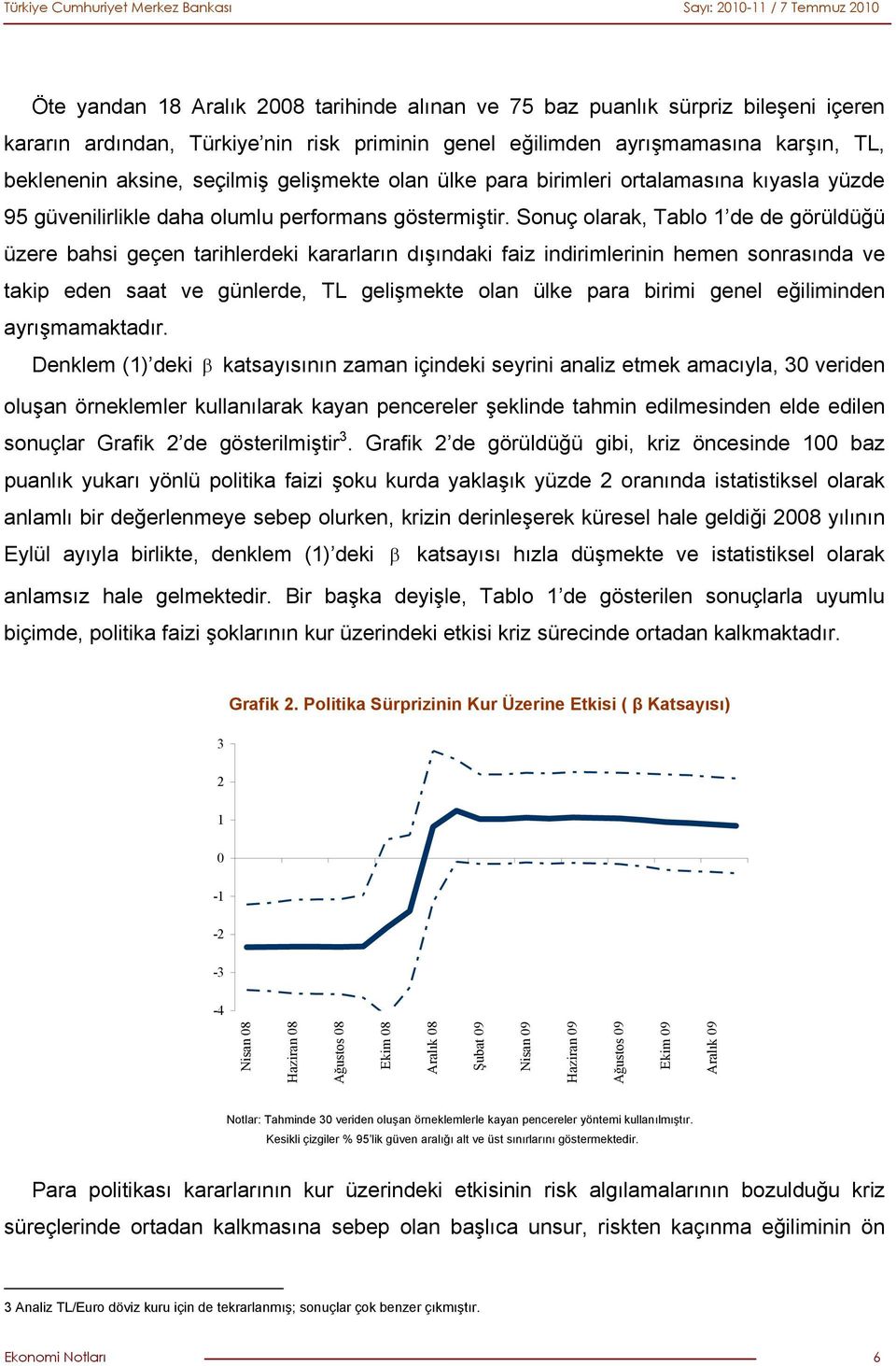 Sonuç olarak, Tablo 1 de de görüldüğü üzere bahsi geçen tarihlerdeki kararların dışındaki faiz indirimlerinin hemen sonrasında ve takip eden saat ve günlerde, TL gelişmekte olan ülke para birimi