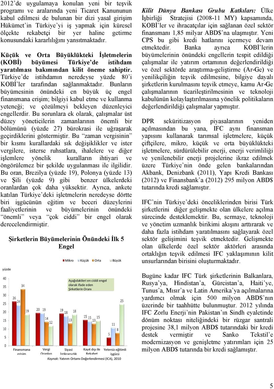 Türkiye de istihdamın neredeyse yüzde 80 i KOBİ ler tarafından sağlanmaktadır.