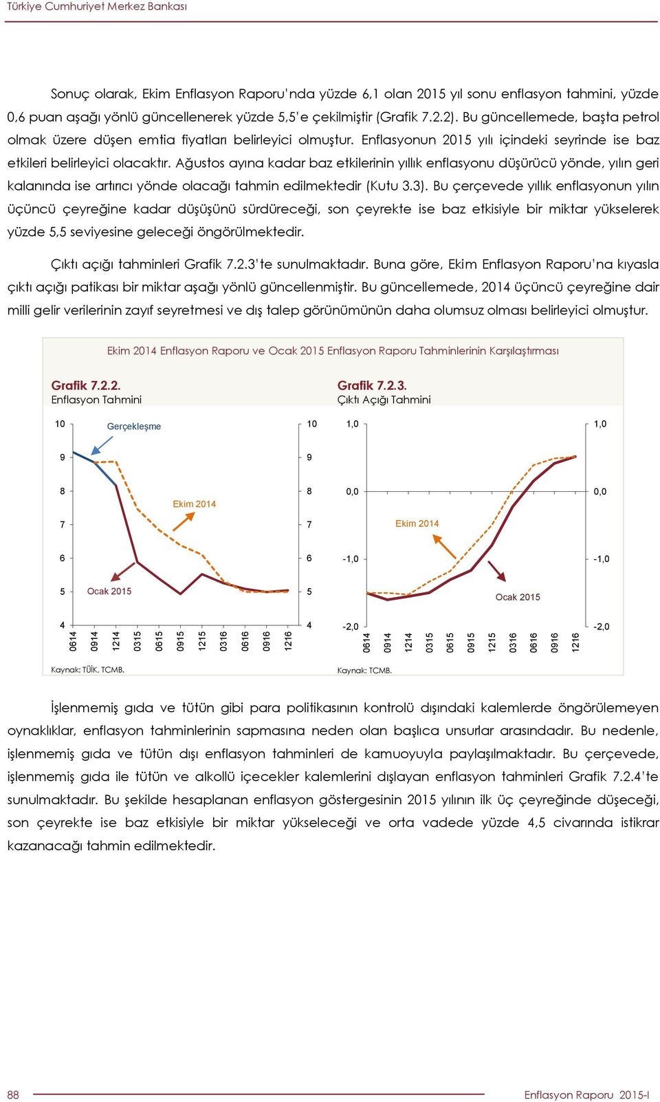 Enflasyonun 015 yılı içindeki seyrinde ise baz etkileri belirleyici olacaktır.