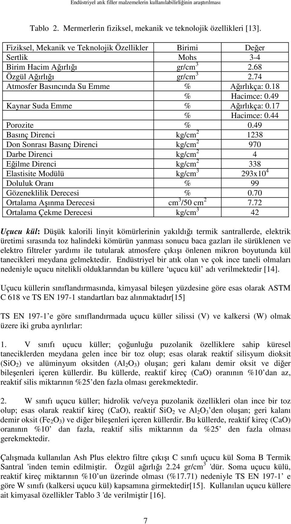 49 Kaynar Suda Emme % Ağırlıkça: 0.17 % Hacimce: 0.44 Porozite % 0.