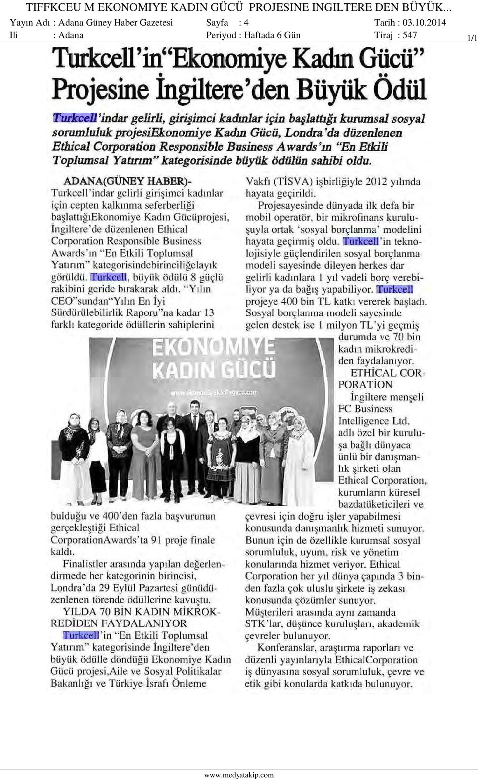 .. Yayın Adı : Adana Güney Haber Gazetesi