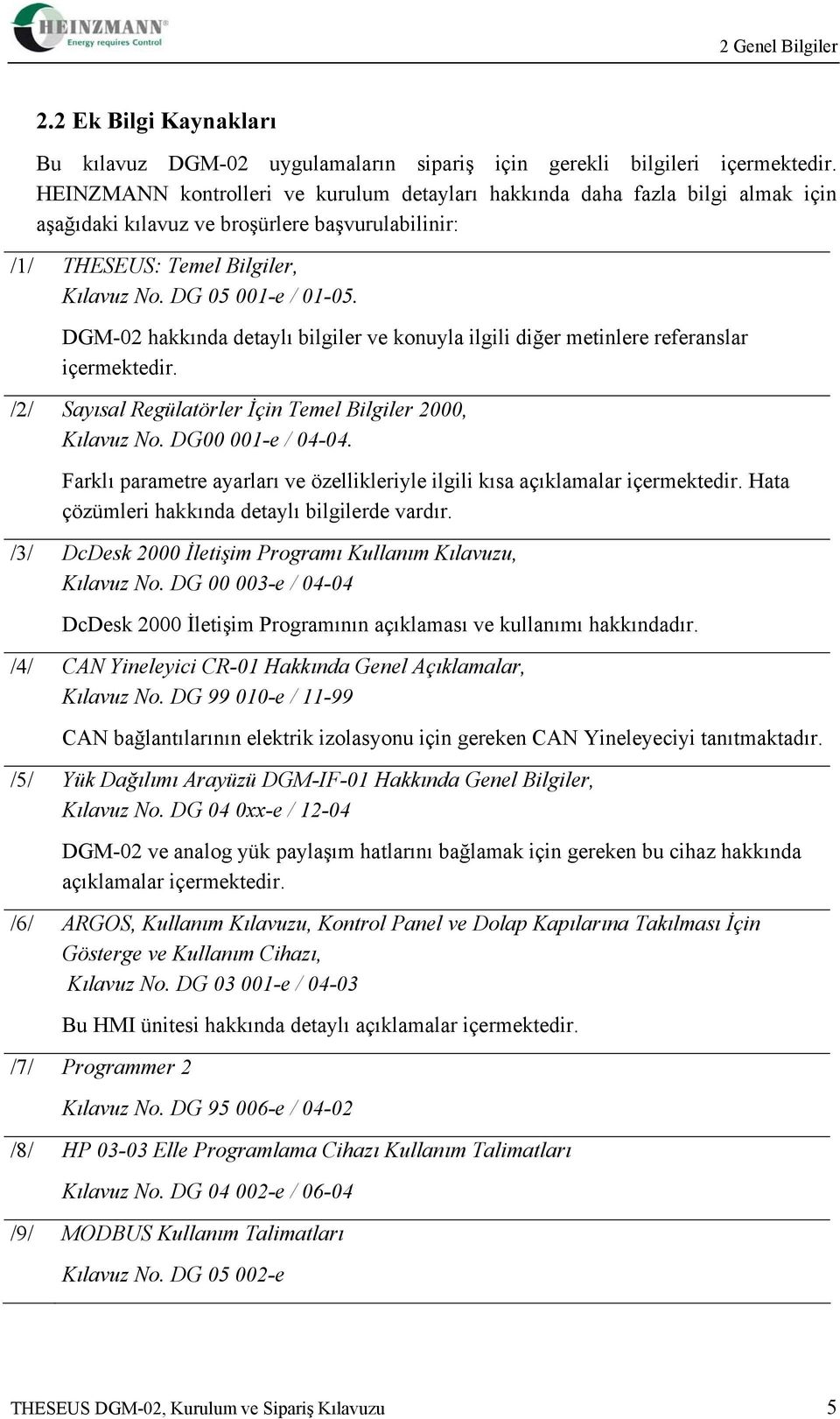 DGM-02 hakkında detaylı bilgiler ve konuyla ilgili diğer metinlere referanslar içermektedir. /2/ Sayısal Regülatörler İçin Temel Bilgiler 2000, Kılavuz No. DG00 001-e / 04-04.