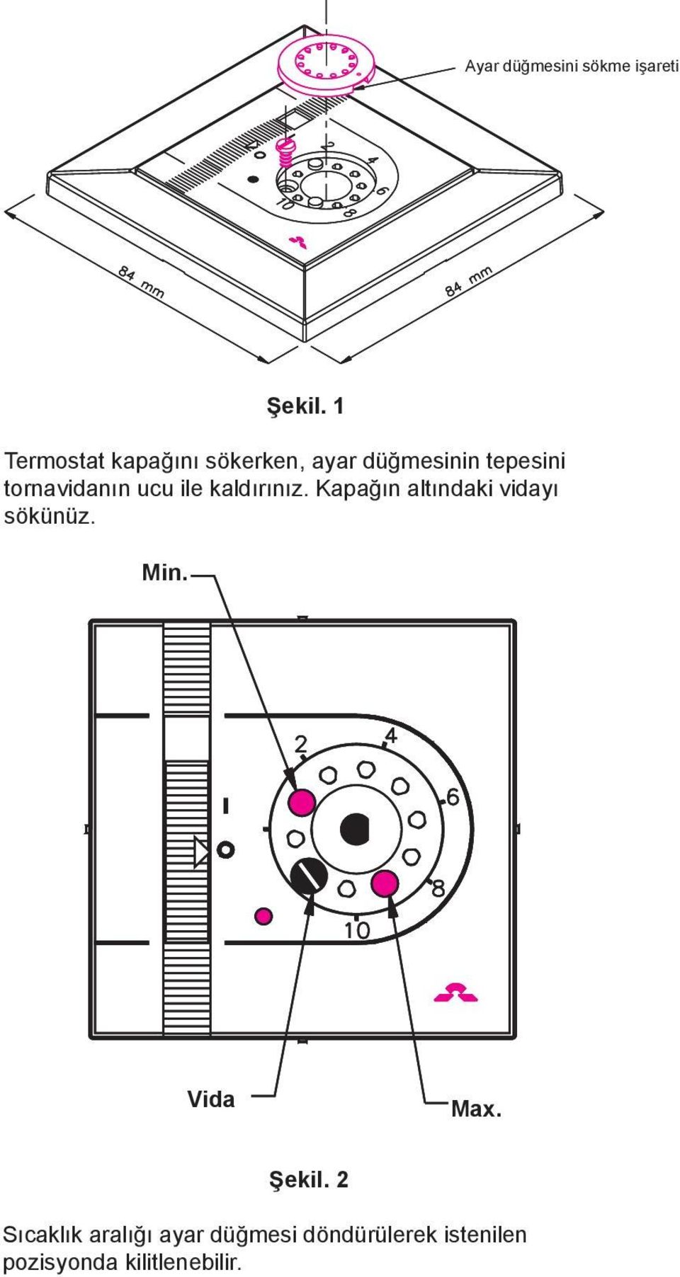 tornavidanın ucu ile kaldırınız. Kapağın altındaki vidayı sökünüz.