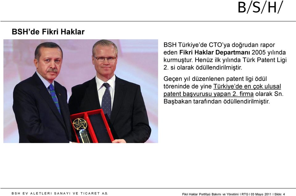Geçen yıl düzenlenen patent ligi ödül töreninde de yine Türkiye de en çok ulusal patent başvurusu yapan