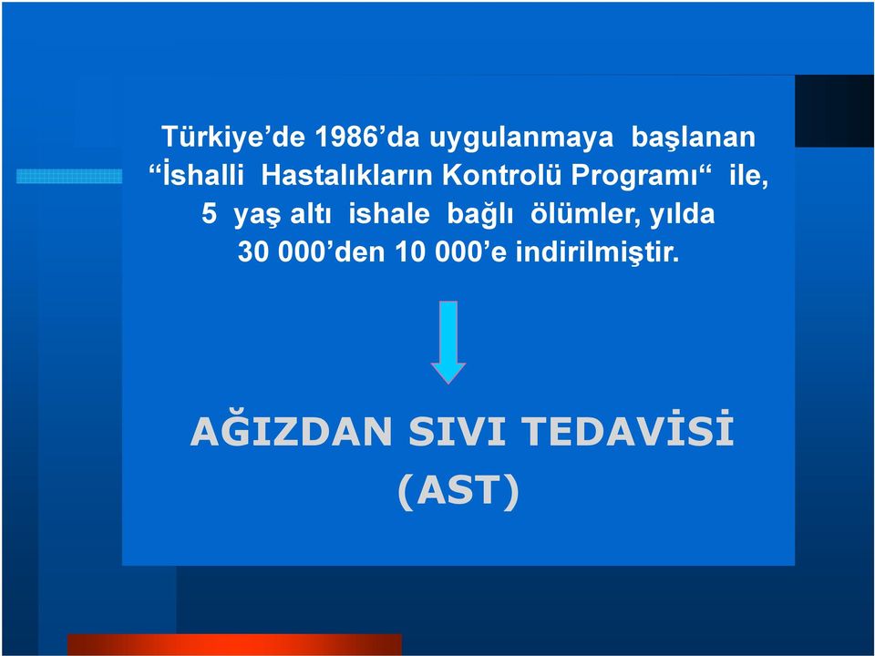 yaş altı ishale bağlı ölümler, yılda 30 000