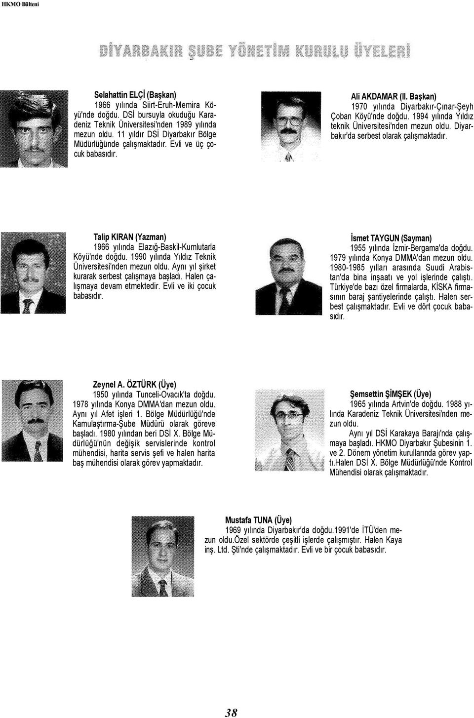 1994 yılında Yıldız teknik Üniversitesi'nden mezun oldu. Diyarbakır'da serbest olarak çalışmaktadır. Talip KIRAN (Yazman) 1966 yılında Elazığ-Baskil-Kumlutarla Köyü'nde doğdu.