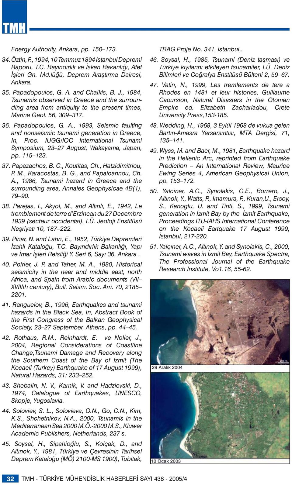 IUGG/IOC International Tsunami Symposium, 7 August, Wakayama, Japan, pp. 115 1. 7. Papazachos, B. C., Koutitas, Ch., Hatzidimitriou, P. M., Karacostas, B. G., and Papaioannou, Ch. A., 1986, Tsunami hazard in Greece and the surrounding area, Annales Geophysicae B(1), 79 90.