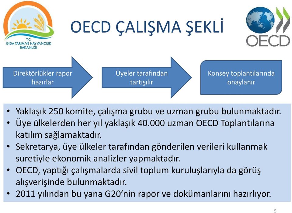 Sekretarya, üye ülkeler tarafından gönderilen verileri kullanmak suretiyle ekonomik analizler yapmaktadır.