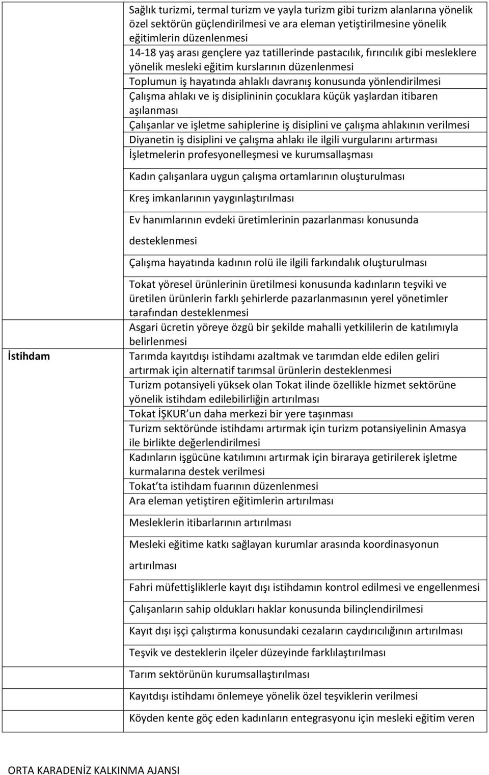 çocuklara küçük yaşlardan itibaren aşılanması Çalışanlar ve işletme sahiplerine iş disiplini ve çalışma ahlakının verilmesi Diyanetin iş disiplini ve çalışma ahlakı ile ilgili vurgularını artırması