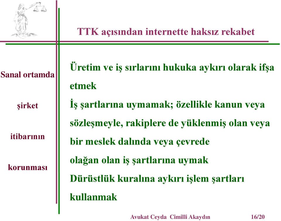 yüklenmiş olan veya bir meslek dalında veya çevrede olağan olan iş şartlarına uymak