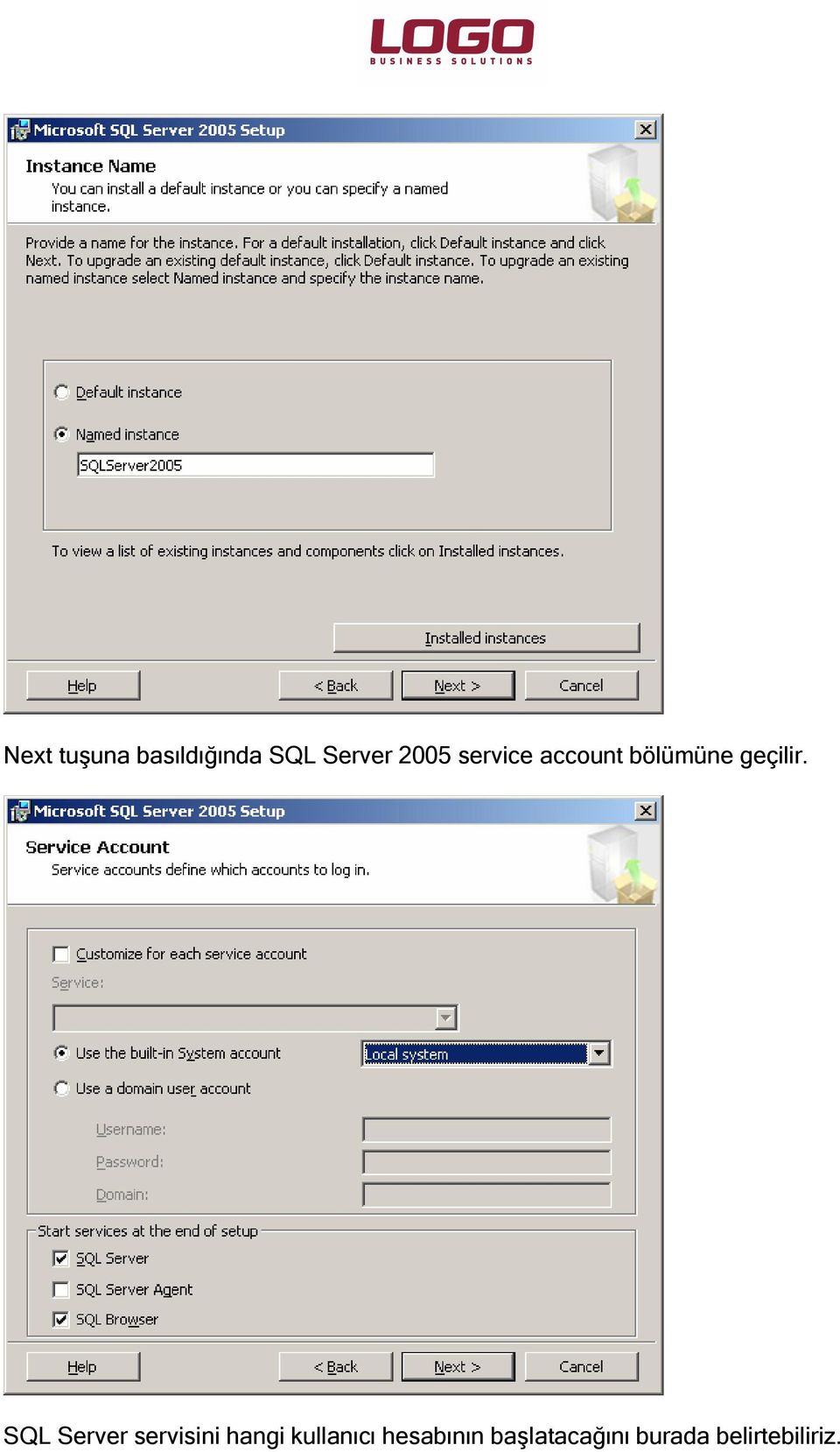 SQL Server servisini hangi kullanıcı