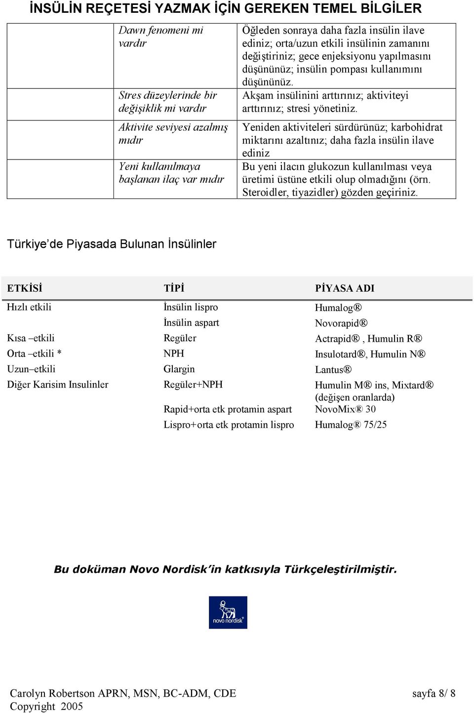 Yeniden aktiviteleri sürdürünüz; karbohidrat miktarını azaltınız; daha fazla insülin ilave ediniz Bu yeni ilacın glukozun kullanılması veya üretimi üstüne etkili olup olmadığını (örn.