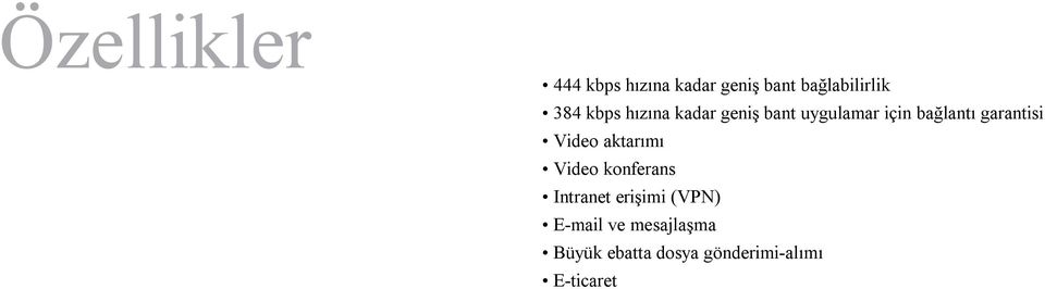 garantisi Video aktarımı Video konferans Intranet erişimi