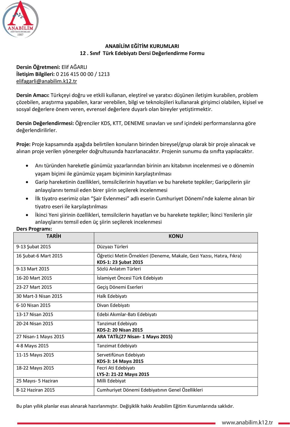 verebilen, bilgi ve teknolojileri kullanarak girişimci olabilen, kişisel ve sosyal değerlere önem veren, evrensel değerlere duyarlı olan bireyler yetiştirmektir.