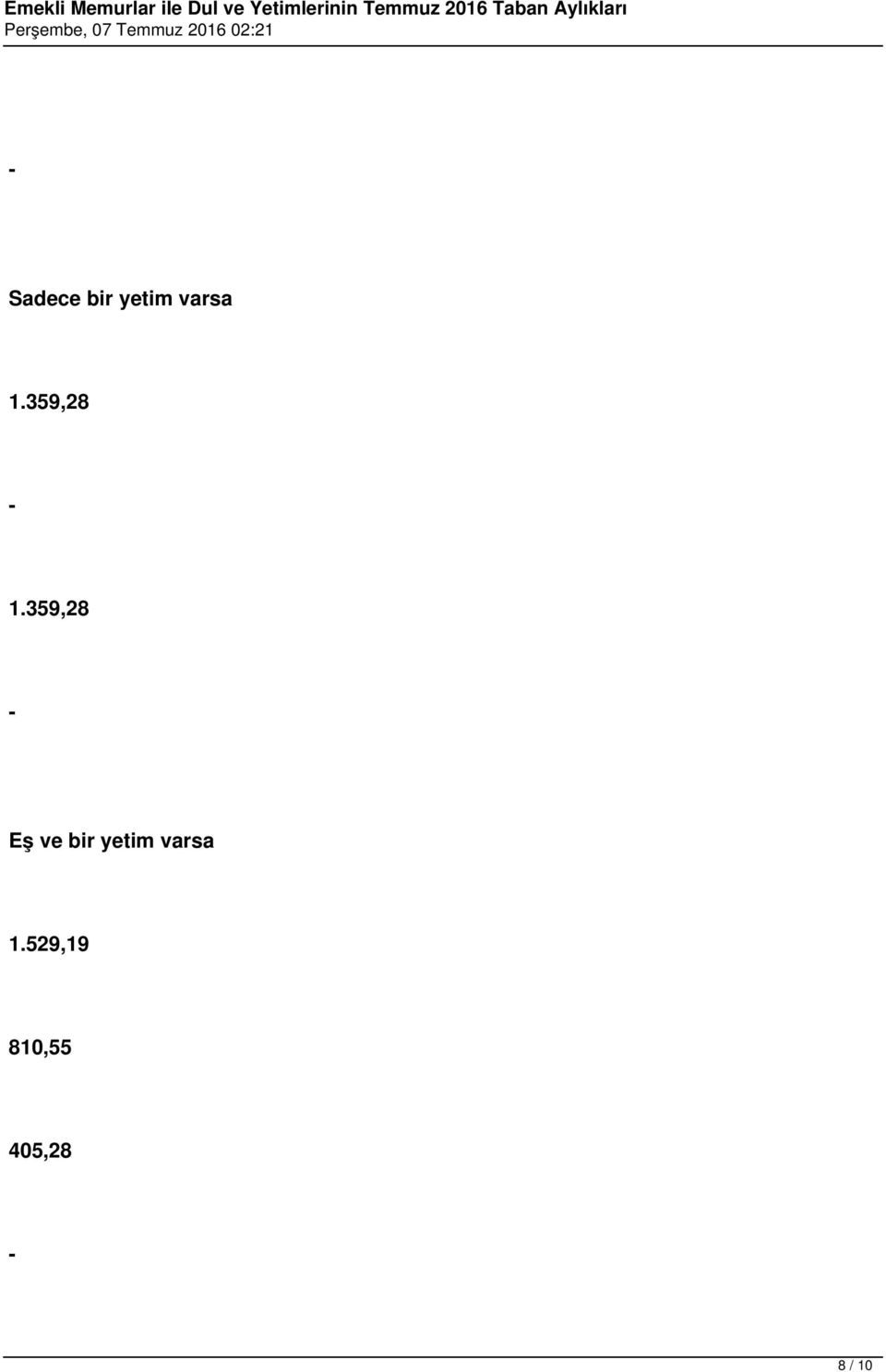 359,28 Eş ve bir yetim