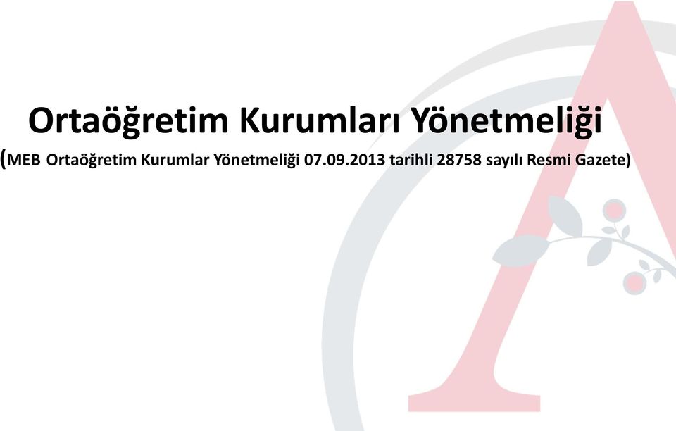 Kurumlar Yönetmeliği 07.09.