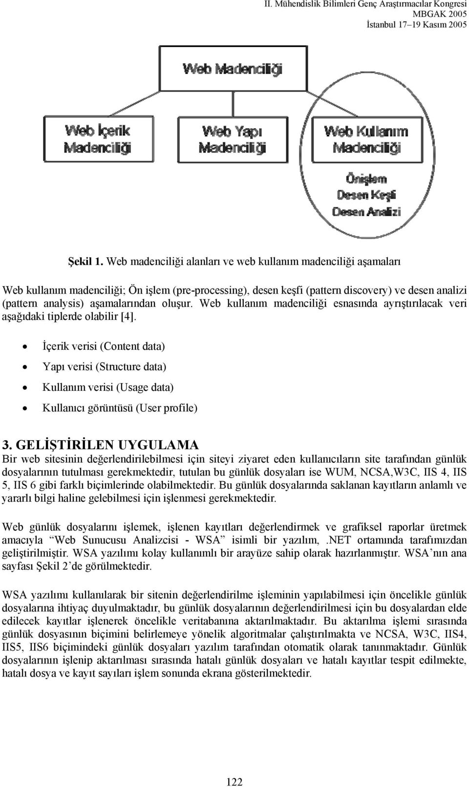 oluşur. Web kullanım madenciliği esnasında ayrıştırılacak veri aşağıdaki tiplerde olabilir [4].