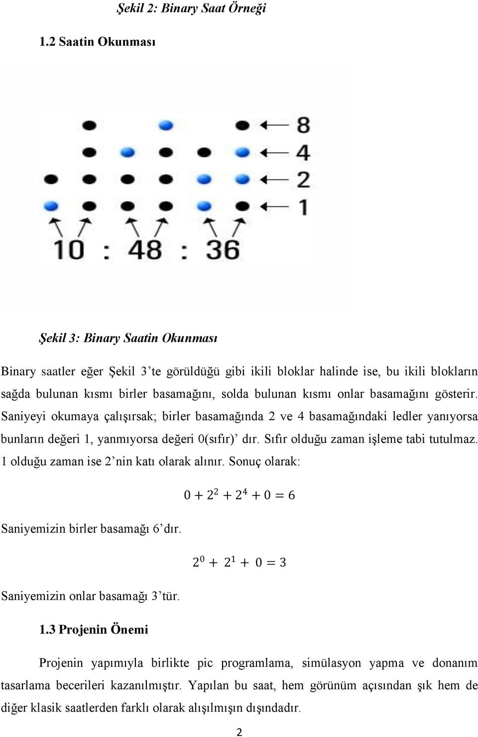 Sıfır olduğu zaman işleme tabi tutulmaz. 1 olduğu zaman ise 2 nin katı olarak alınır. Sonuç olarak: 0 + 2 2 + 2 4 + 0 = 6 Saniyemizin birler basamağı 6 dır.