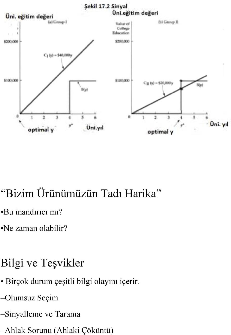 Bilgi ve Teşvikler Birçok durum çeşitli bilgi