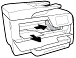 Kağıt sıkışmasını giriş tepsisinden gidermek için 1. Giriş tepsisini çekerek yazıcının tamamen dışına çıkarın. 2. Yazıcının altındaki giriş tepsisi alanını kontrol edin. Sıkışan kağıdı çıkarın. 3.