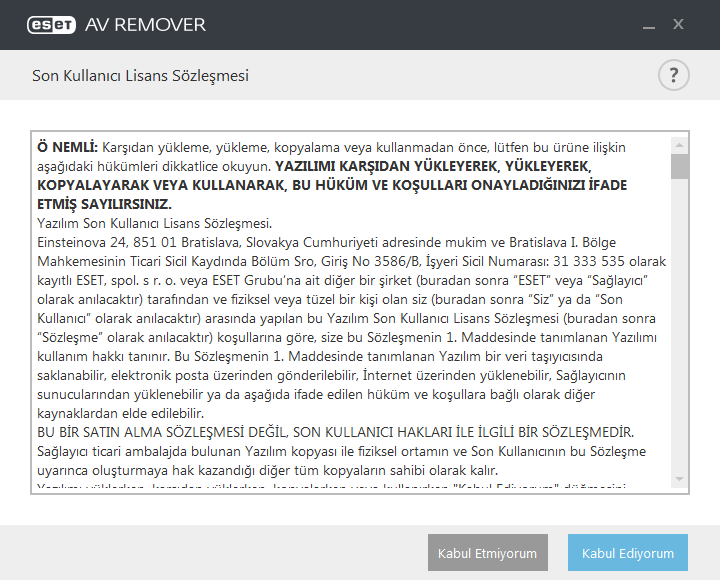 3.1.1 ESET AV Remover ESET AV Remover aracı, sisteminize önceden yüklenmiş olan neredeyse tüm antivirus yazılımlarını kaldırmanıza yardımcı olur.