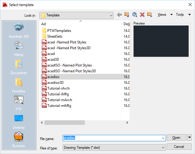 AutoCAD 2014 Kullanımı Dosya İşlemleri NEW (YENİ DOSYA AÇMAK) Komut: New Kısayol: CTRL+N Çekme Menü: File > New Standart araç çubuğu: New düğmesi Komuda ulaşıldıktan sonra karşınıza Select