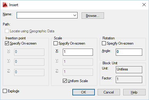 AutoCAD 2014 Kullanımı Block (Bloklama) Komutu Çizime Blok Çağırma Çizimden çıkılıp tekrar çizime girildiğinde block komutuyla oluşturulan