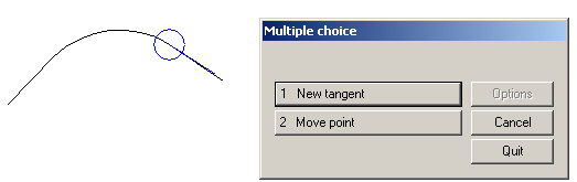 Şekil 1.61 New tangent: Yeni açı girilerek Spline daki açıyı değiştirir. Şekil 1.