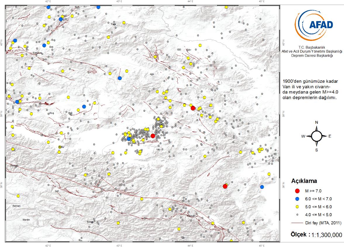 Şekil 4.2 Van ilinin deprem bölgeleri haritasındaki konumunu Şekil 4.
