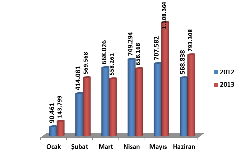 1.3. Mal ve Hizmet Alım Giderleri 2013 yılının ilk altı aylık döneminde 2012 yılının aynı dönemine göre %19,80 oranında bir artış meydana gelmiştir.