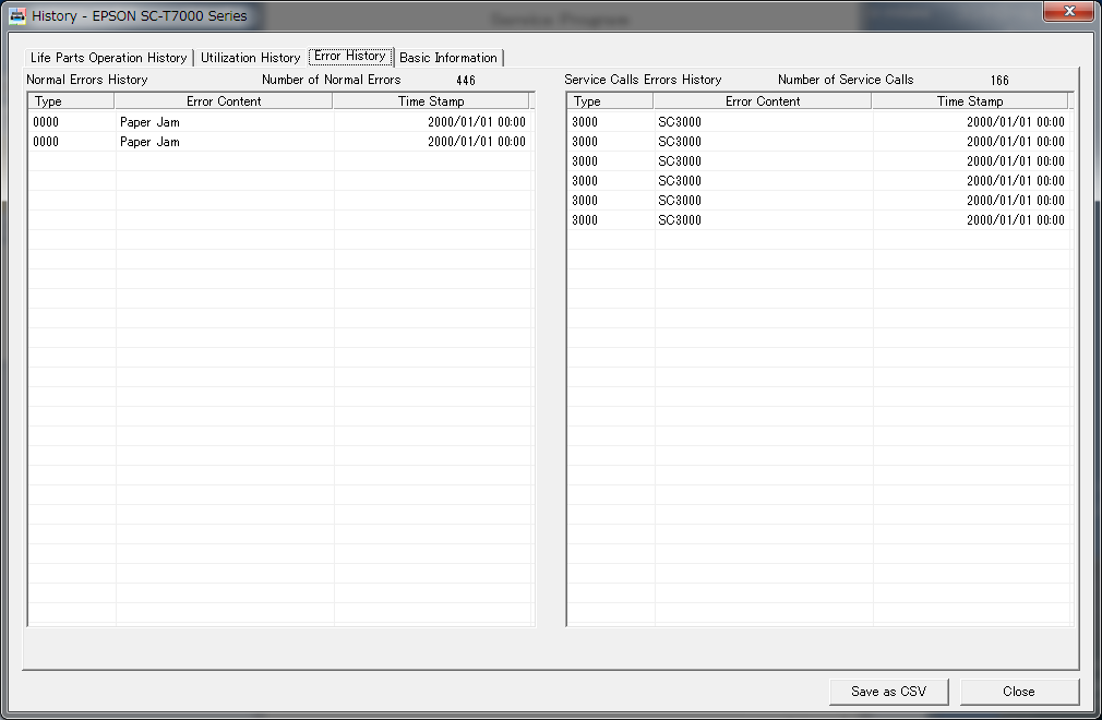 Utilization History Error History 1 5 2 3 4 6 7 8 1 2 Figure 4-4. [Utilization History] Screen 1 Items --- 2 Current Value Displays the current value per item. Figure 4-5.