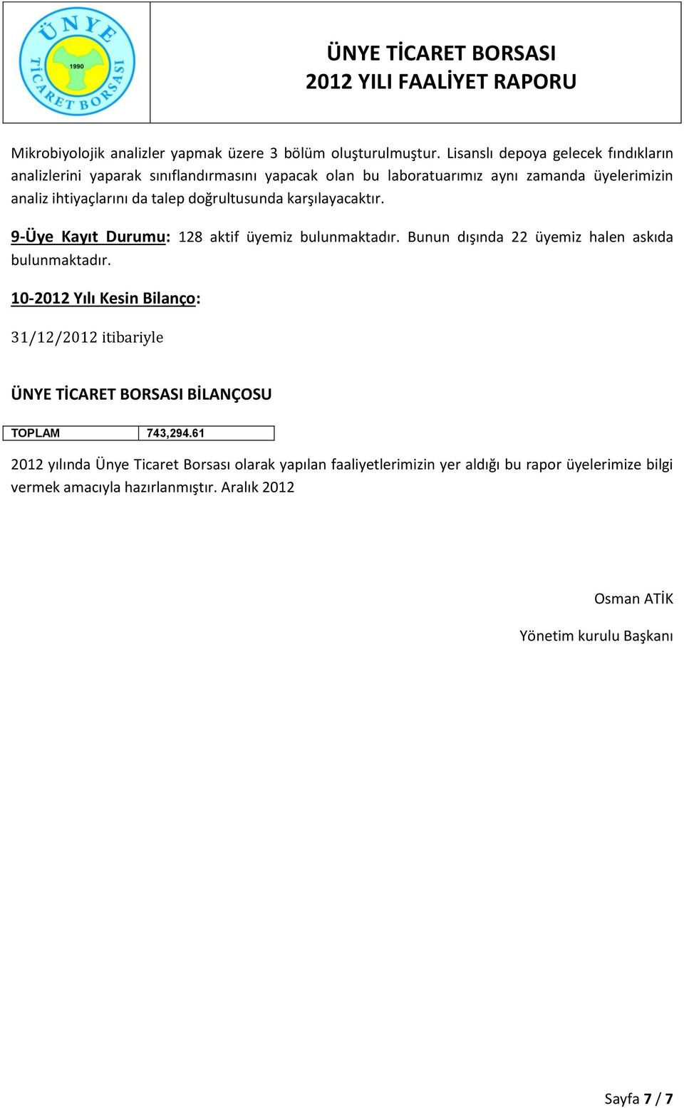 doğrultusunda karşılayacaktır. 9-Üye Kayıt Durumu: 128 aktif üyemiz bulunmaktadır. Bunun dışında 22 üyemiz halen askıda bulunmaktadır.