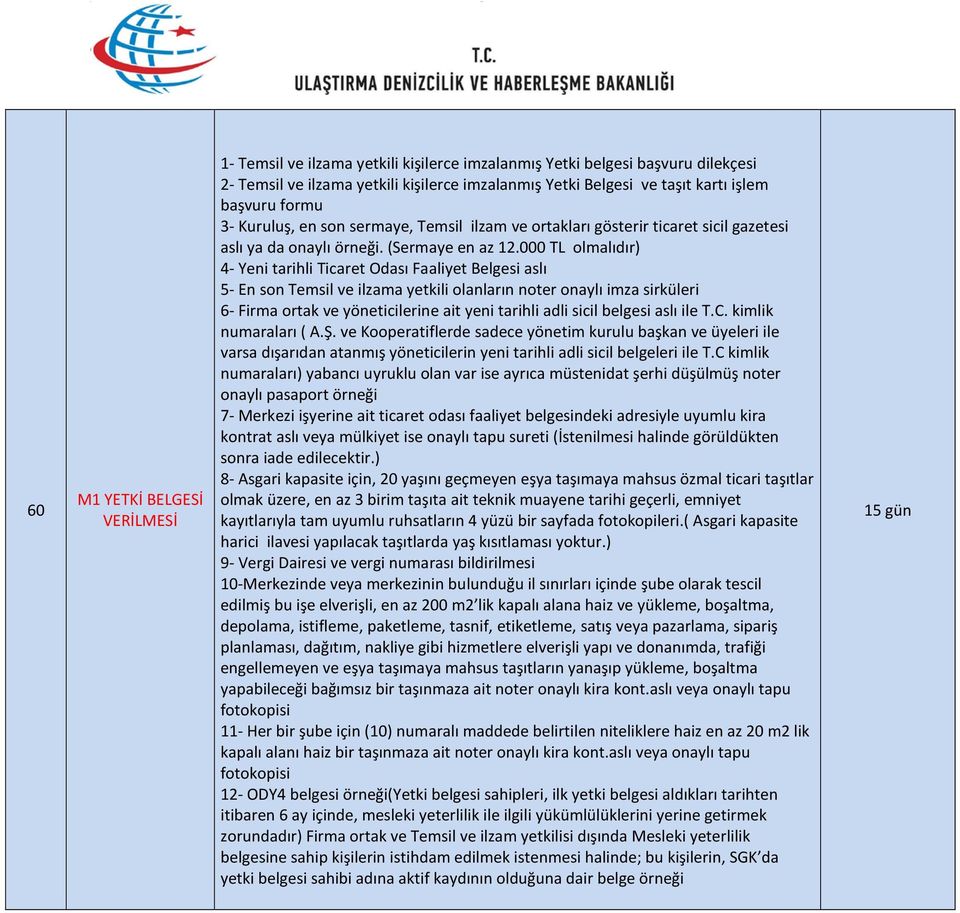 000 TL olmalıdır) 4- Yeni tarihli Ticaret Odası Faaliyet Belgesi aslı 5- En son Temsil ve ilzama yetkili olanların noter onaylı imza sirküleri 6- Firma ortak ve yöneticilerine ait yeni tarihli adli