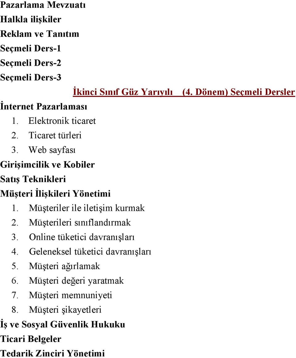 Web sayfası Girişimcilik ve Kobiler Satış Teknikleri Müşteri İlişkileri Yönetimi 1. Müşteriler ile iletişim kurmak 2. Müşterileri sınıflandırmak 3.