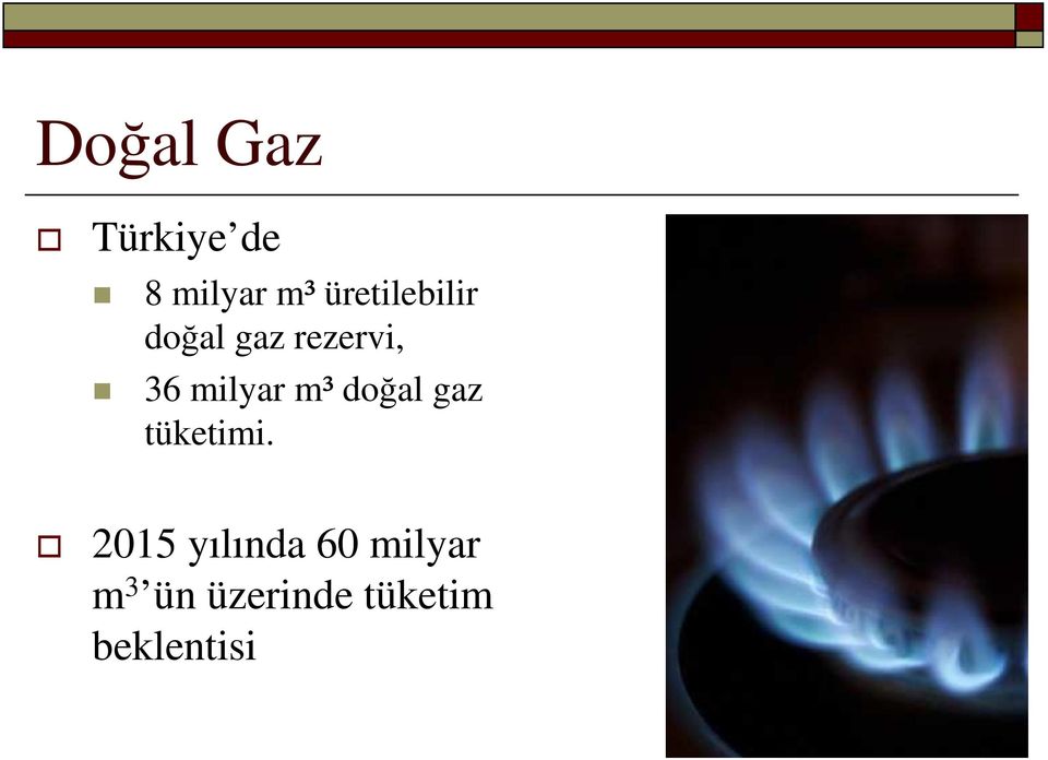 milyar m³ doğal gaz tüketimi.