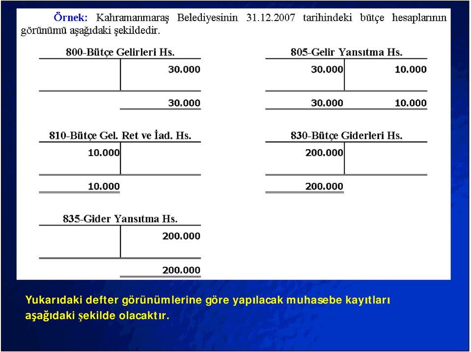 göre yap lacak muhasebe