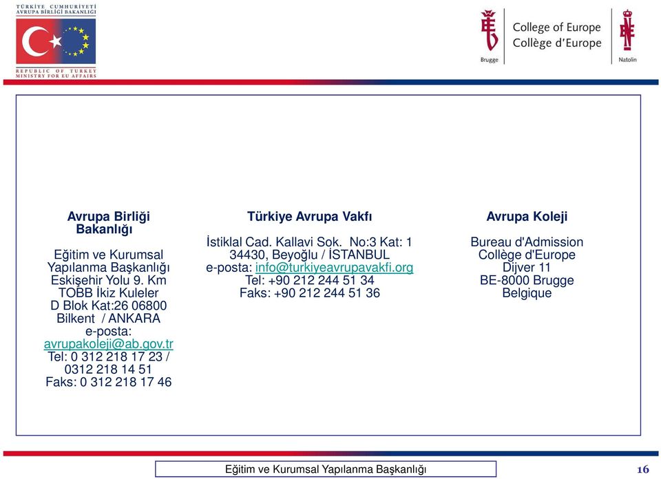 tr Tel: 0 312 218 17 23 / 0312 218 14 51 Faks: 0 312 218 17 46 Türkiye Avrupa Vakfı İstiklal Cad. Kallavi Sok.