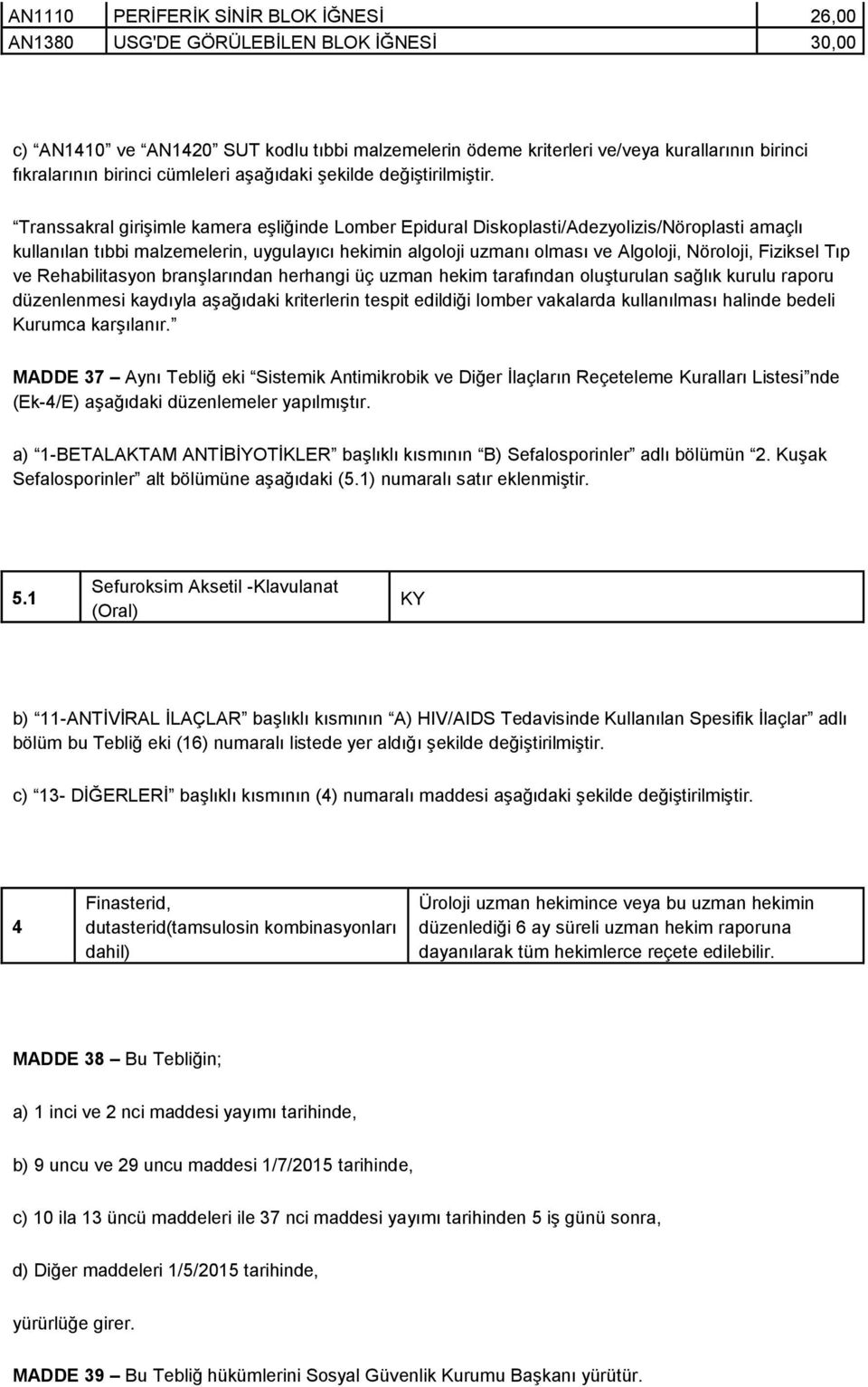 Transsakral girişimle kamera eşliğinde Lomber Epidural Diskoplasti/Adezyolizis/Nöroplasti amaçlı kullanılan tıbbi malzemelerin, uygulayıcı hekimin algoloji uzmanı olması ve Algoloji, Nöroloji,