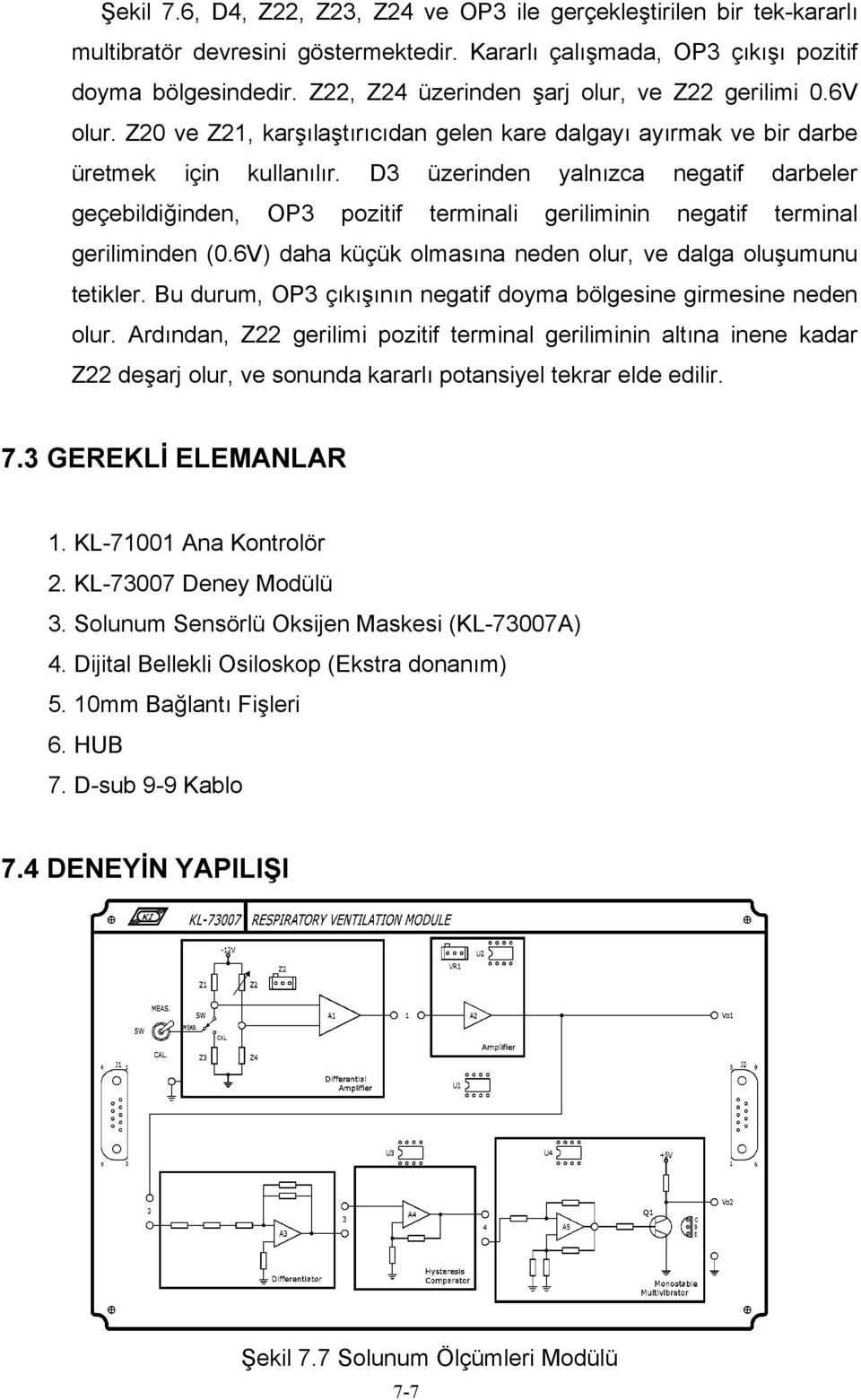 D3 üzerinden yalnızca negatif darbeler geçebildiğinden, OP3 pozitif terminali geriliminin negatif terminal geriliminden (0.6V) daha küçük olmasına neden olur, ve dalga oluşumunu tetikler.