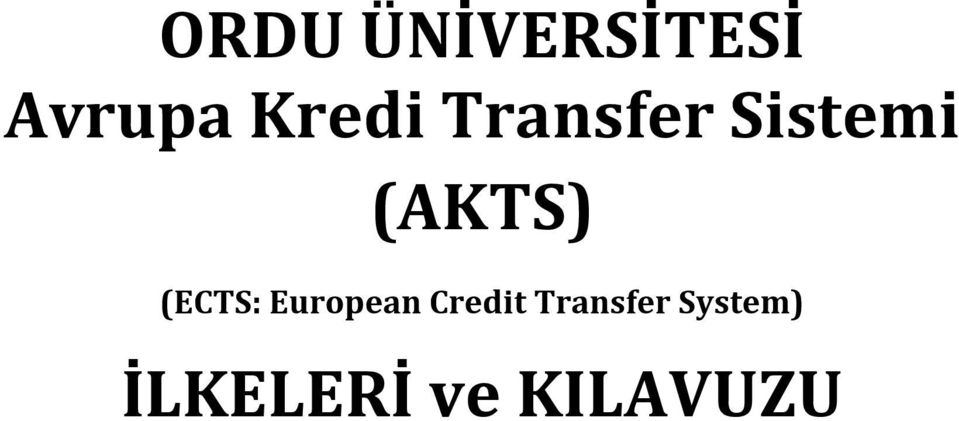 (AKTS) (ECTS: European