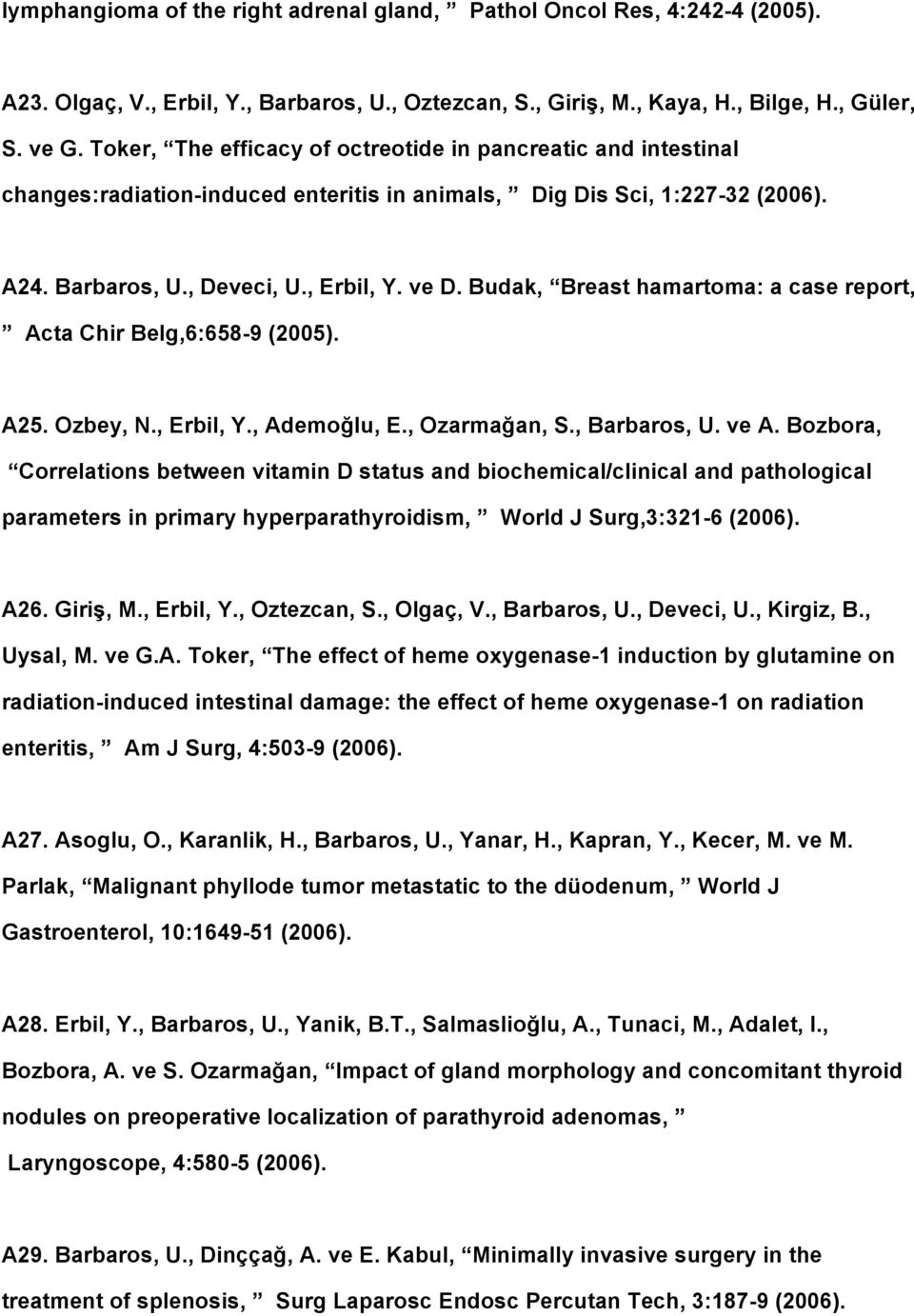 Budak, Breast hamartoma: a case report, Acta Chir Belg,6:658 9 (2005). A25. Ozbey, N., Erbil, Y., Ademoğlu, E., Ozarmağan, S., Barbaros, U. ve A.