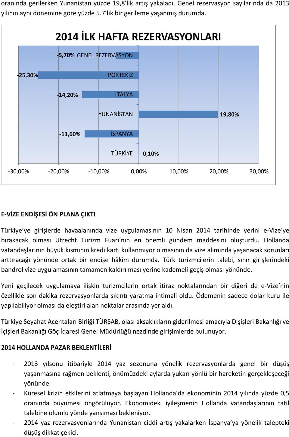 ENDİŞESİ ÖN PLANA ÇIKTI Türkiye ye girişlerde havaalanında vize uygulamasının 10 Nisan 2014 tarihinde yerini e-vize ye bırakacak olması Utrecht Turizm Fuarı nın en önemli gündem maddesini oluşturdu.