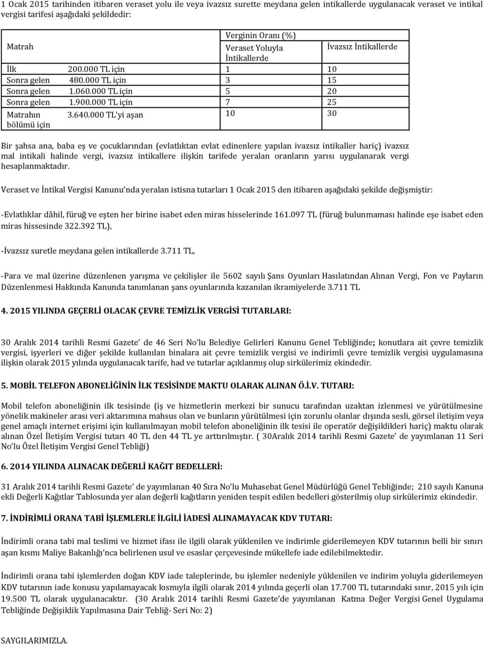 000 TL yi aşan 10 30 bölümü için Bir şahsa ana, baba eş ve çocuklarından (evlatlıktan evlat edinenlere yapılan ivazsız intikaller hariç) ivazsız mal intikali halinde vergi, ivazsız intikallere