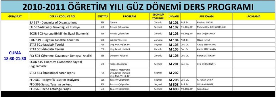 Dr. Alexie STEPHANOV PSY 503-Öğrenme: Davranışın Deneysel Analizi Deneysel Psikoloji Zorunlu M 106 Doç. Dr.